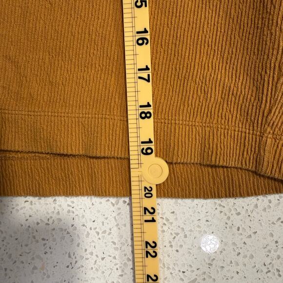 Madewell Texture Thread Seamed Henley Gold Burnt Orange Small Long Sleeve Fall - Picture 9 of 10
